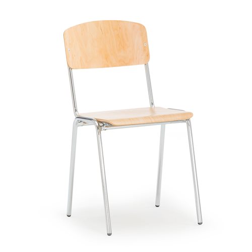 Jedálenská stolička CLINTON, breza/chróm  - zobraziť veľký náhľad