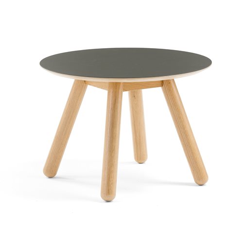 Konferenčný stolík Radius, Ø700x500 mm, dub / čierna  - zobraziť veľký náhľad