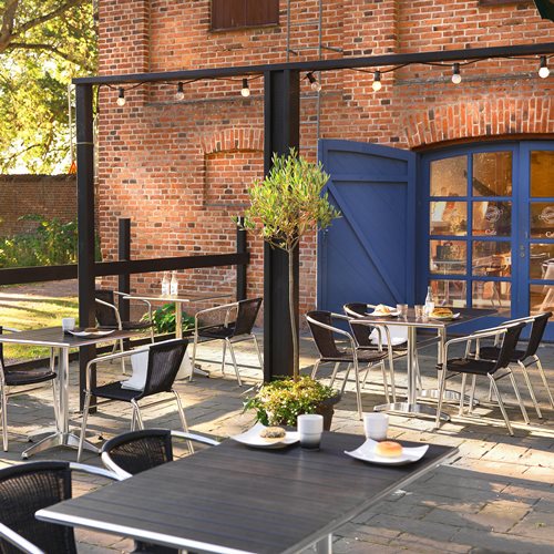 Záhradná stolička Monroe, hliník/čierny ratan  - zobraziť veľký náhľad