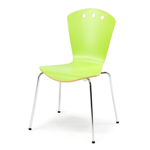 Jedálenská stolička Orlando, zelená / chróm  - zobraziť veľký náhľad