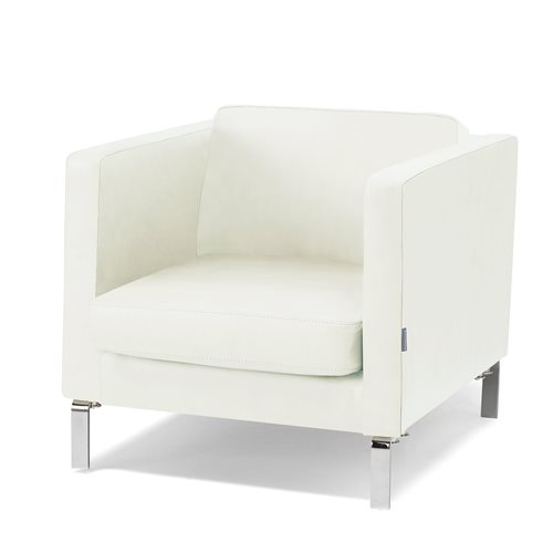 Kreslo NEO, koža, biela  - zobraziť veľký náhľad