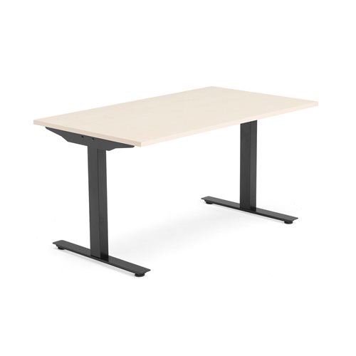 Kancelársky pracovný stôl MODULUS, T-rám, 1400x800 mm, breza/čierna  - zobraziť veľký náhľad