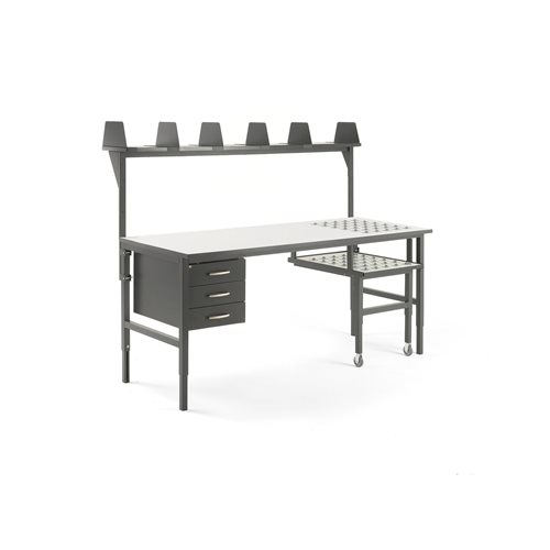 Dielenský stôl Cargo s valčekmi a výsuvnou doskou, 2000x750mm, 3xzás.+pol.  - zobraziť veľký náhľad