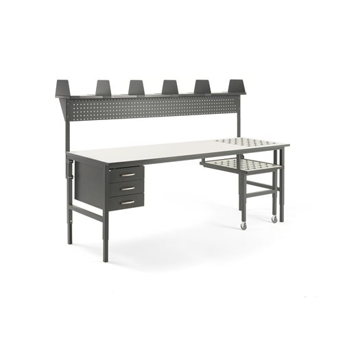 Dielenský stôl Cargo s valčekmi a výsuvnou doskou, 2400x750mm+príslušenstvo  - zobraziť veľký náhľad