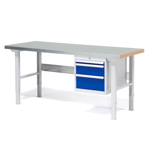 Dielenský stôl SOLID s 3 zásuvkami, nosnosť 750 kg, 1500x800 mm, oceľ  - zobraziť veľký náhľad