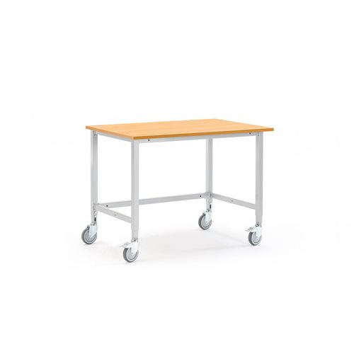 Mobilný dielenský stôl Motion, 1200x800 mm, buk  - zobraziť veľký náhľad