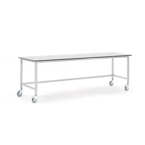 Mobilný dielenský stôl MOTION, manuálne nastaviteľný, 2500x800 mm  - zobraziť veľký náhľad