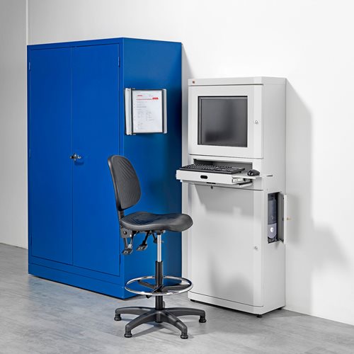 Pracovná dielenská stolička BRISBANE, výška 560-810 mm