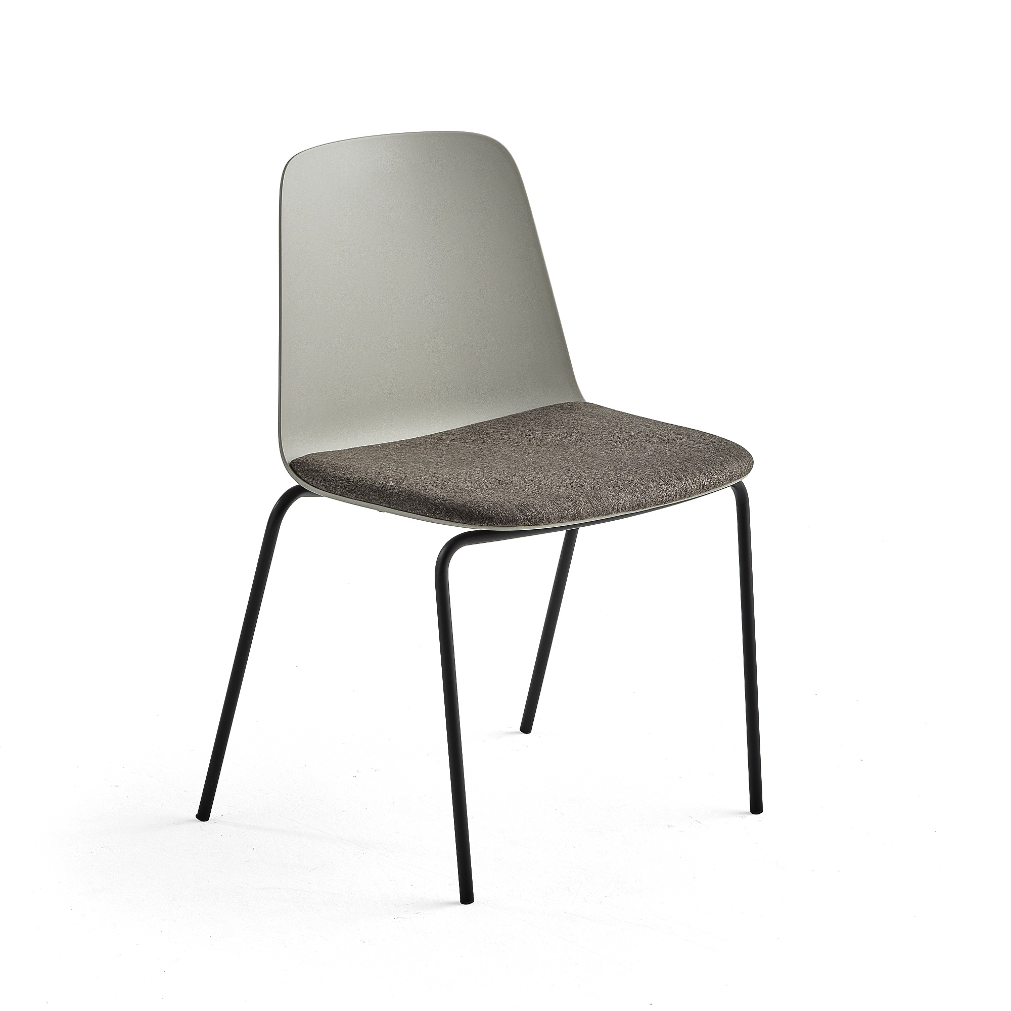 Stolička LANGFORD, rovné nohy, šedá/hnedá  - zobraziť veľký náhľad