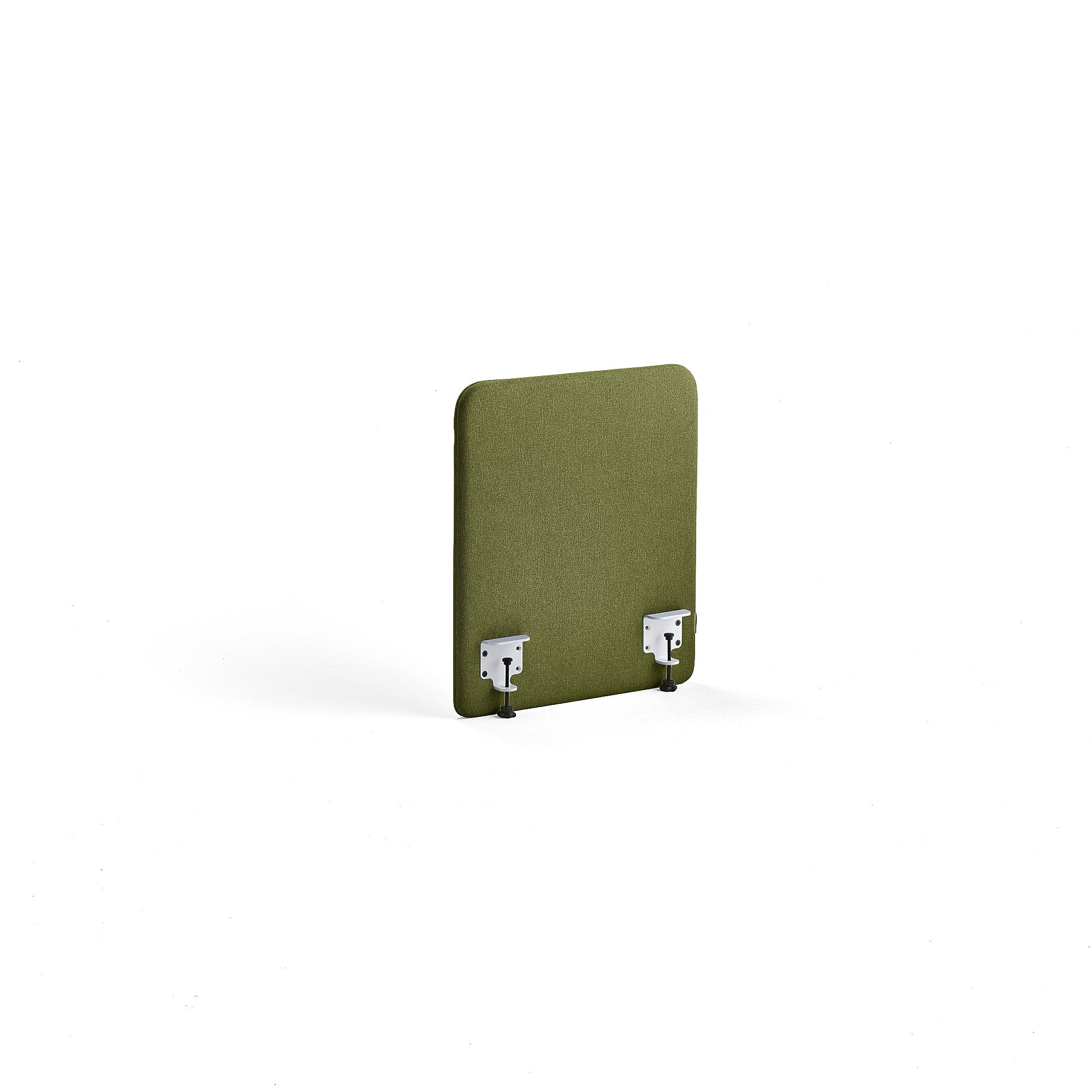 Stolový paraván ZONE, biele svorky, 600x650x36 mm, látka Hush, forest green  - zobraziť veľký náhľad