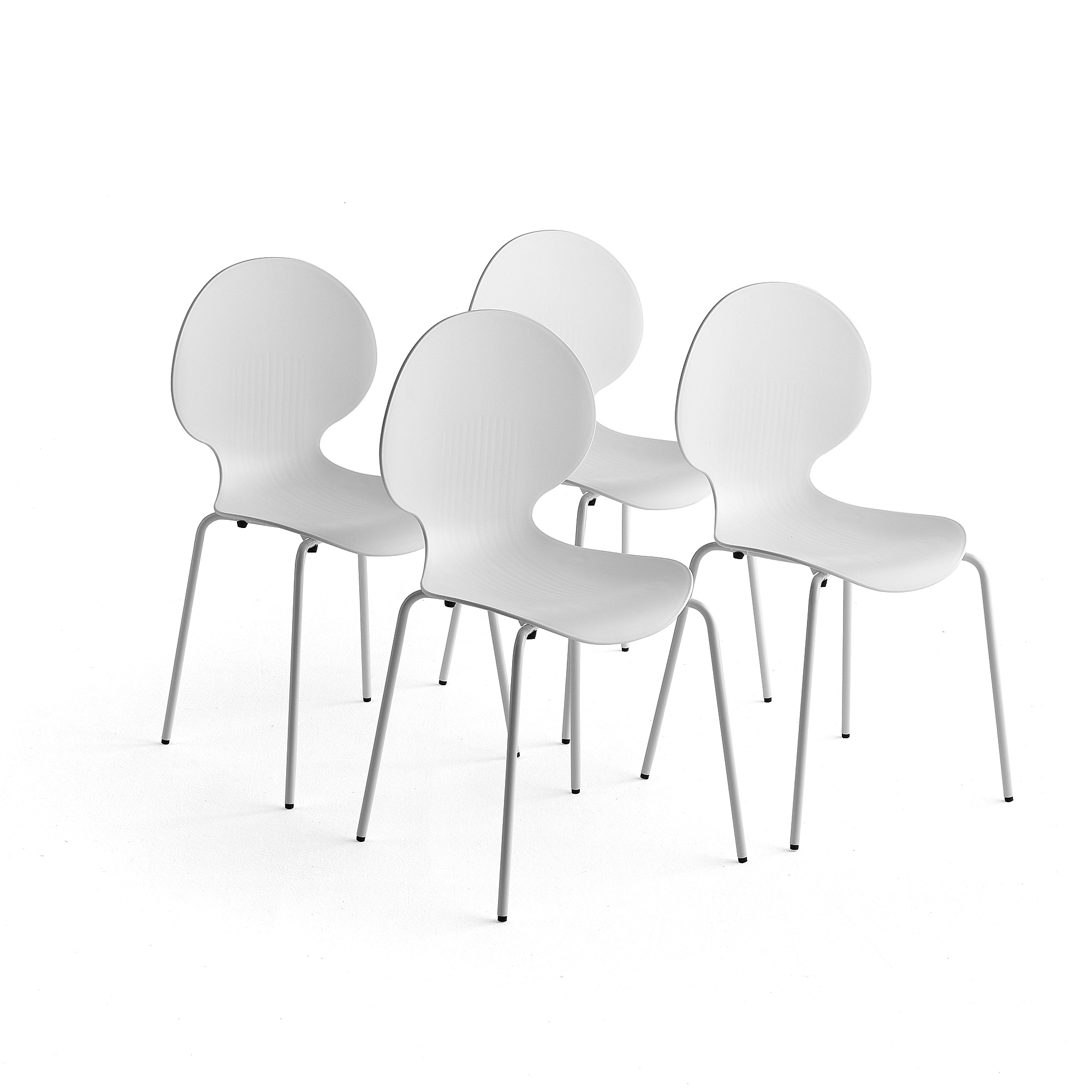 Stoličky POMONA, 4 ks, biele  - zobraziť veľký náhľad