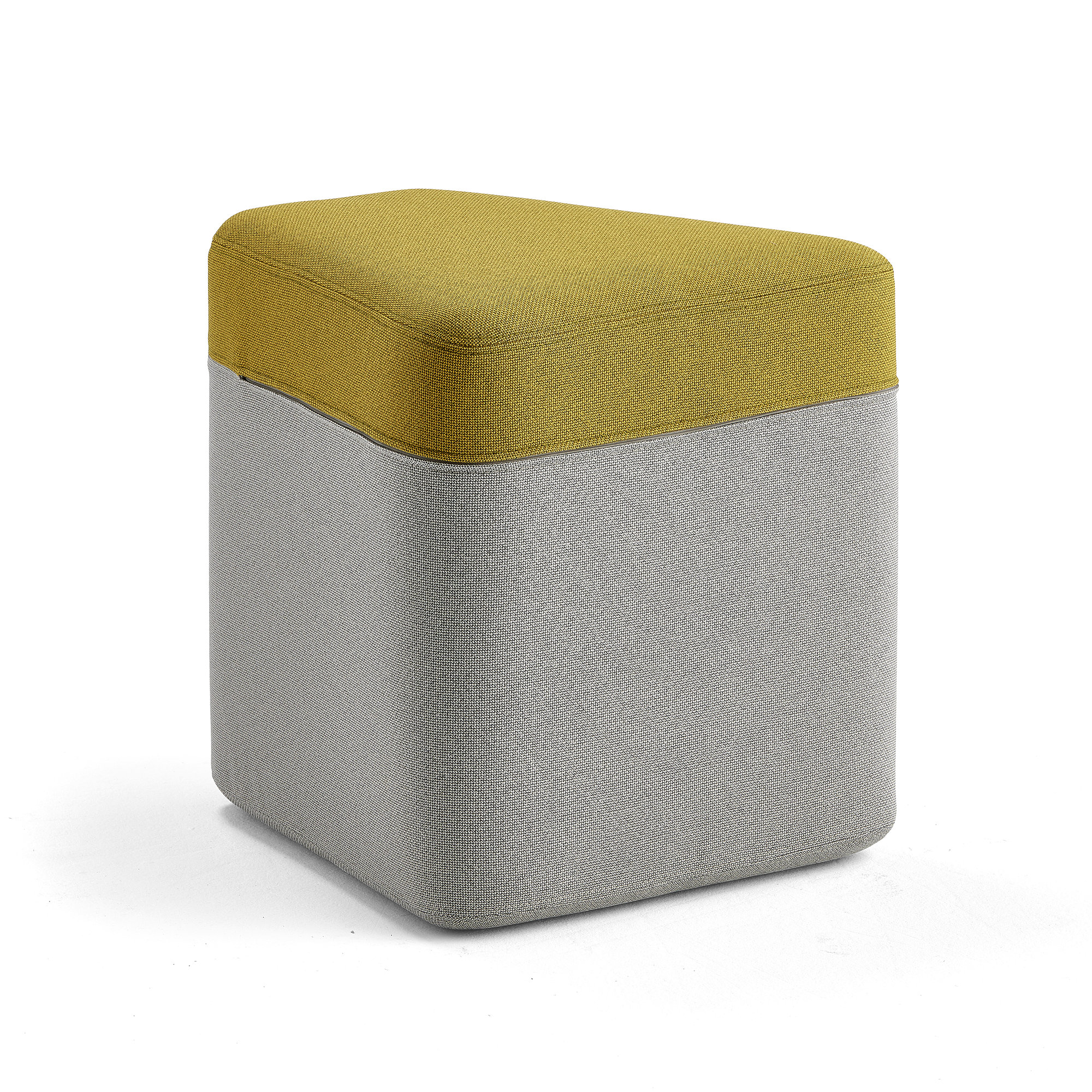 Taburet POINT, svetlošedá/žltá  - zobraziť veľký náhľad