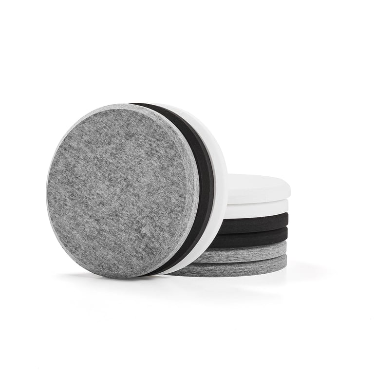 Akustický panel SATELLITE, závesný, Ø 600 mm, 9 ks, šedá