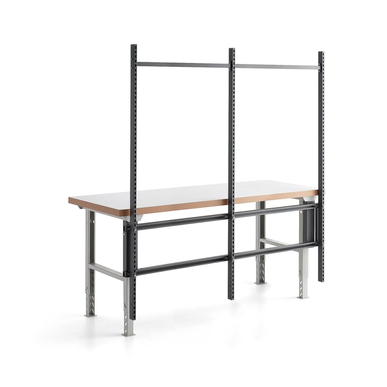 Zadný rám pre stôl ROBUST 2000mm a stôl SOLID 2000 mm, 3 stĺpiky, tmavošedá