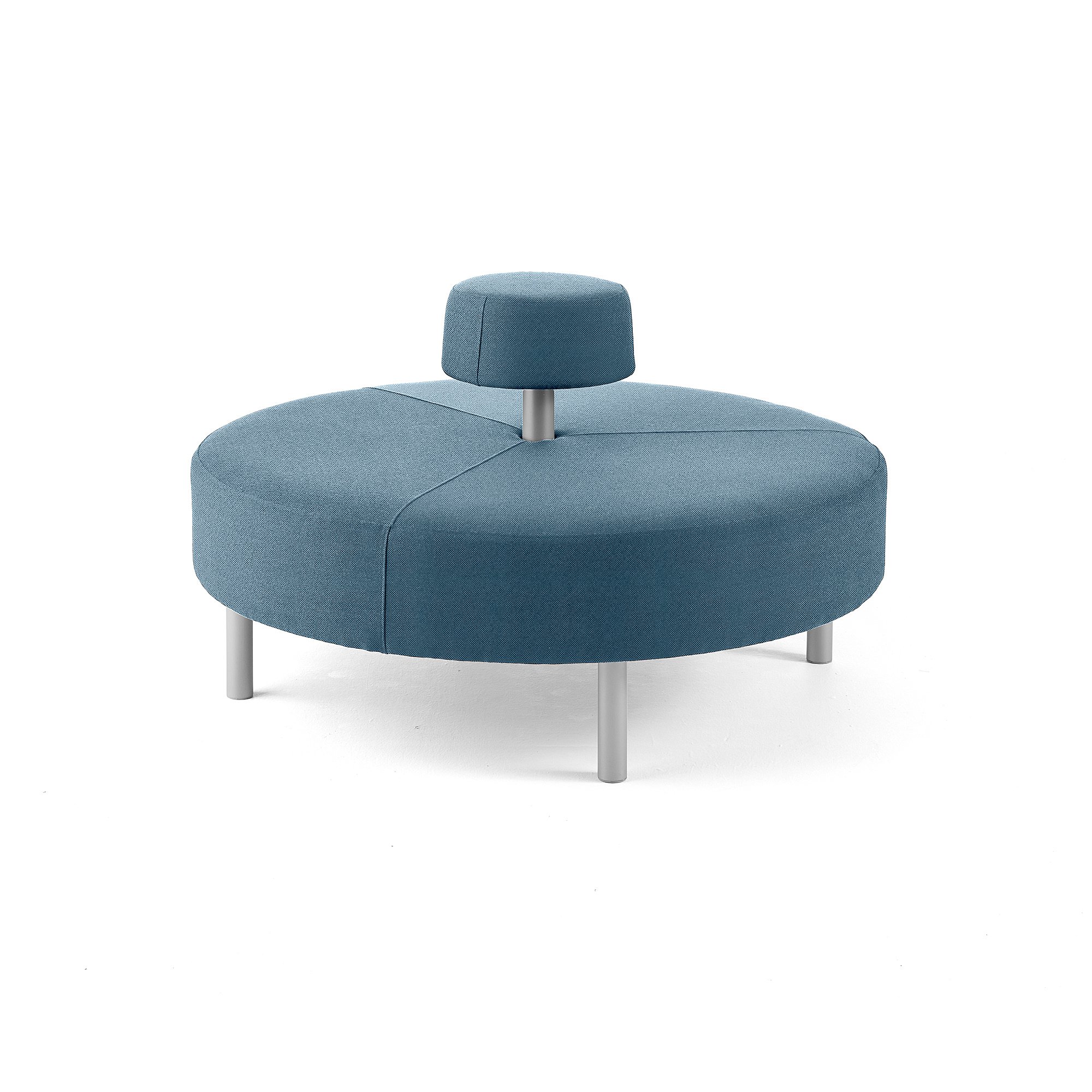 Otoman DOT okrúhly, Ø 1300 mm, látka Repetto, šedomodrá  - zobraziť veľký náhľad