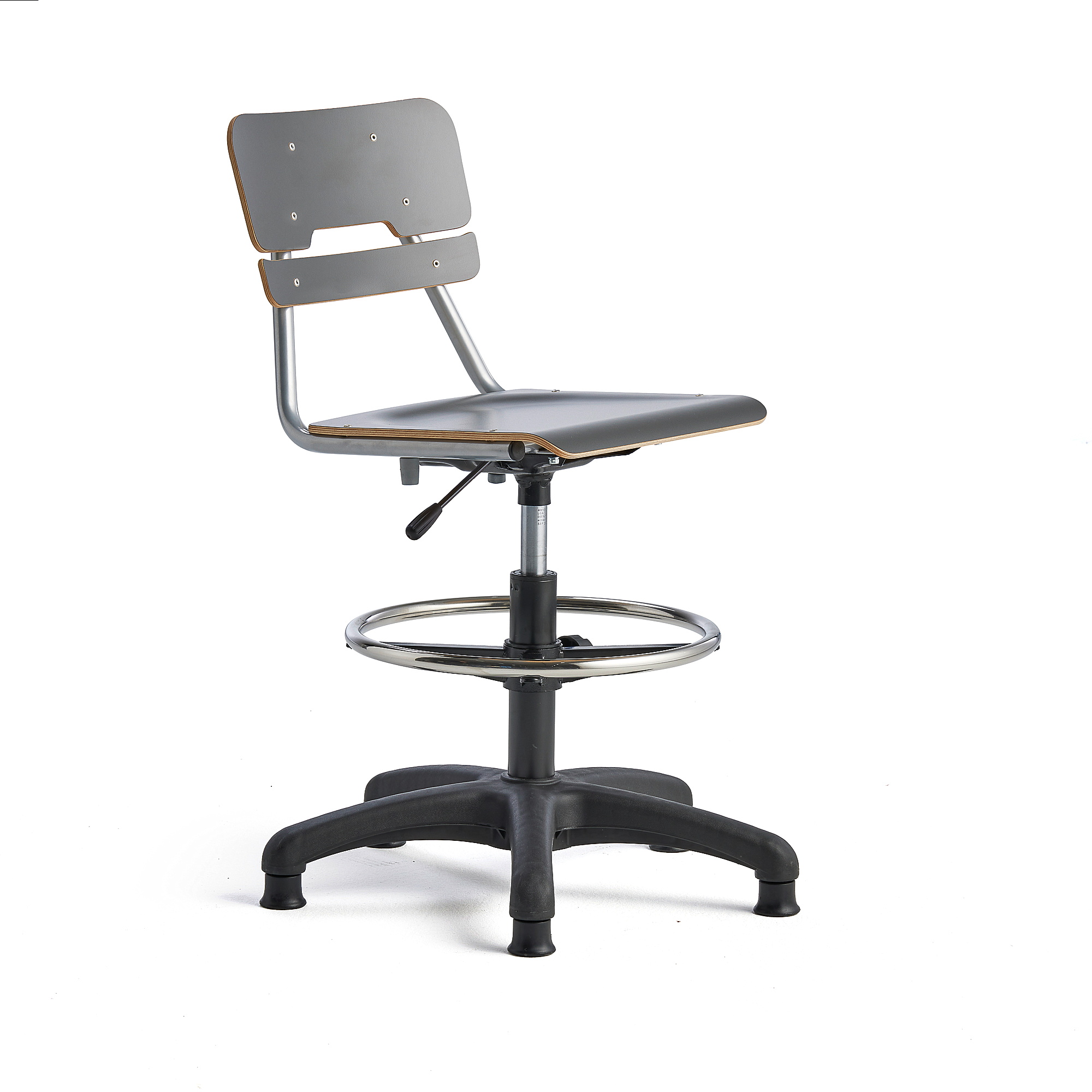 Stolička LEGERE, výškovo nastaviteľná, malé sedadlo, s klzákmi, V 500-690 mm, antracit