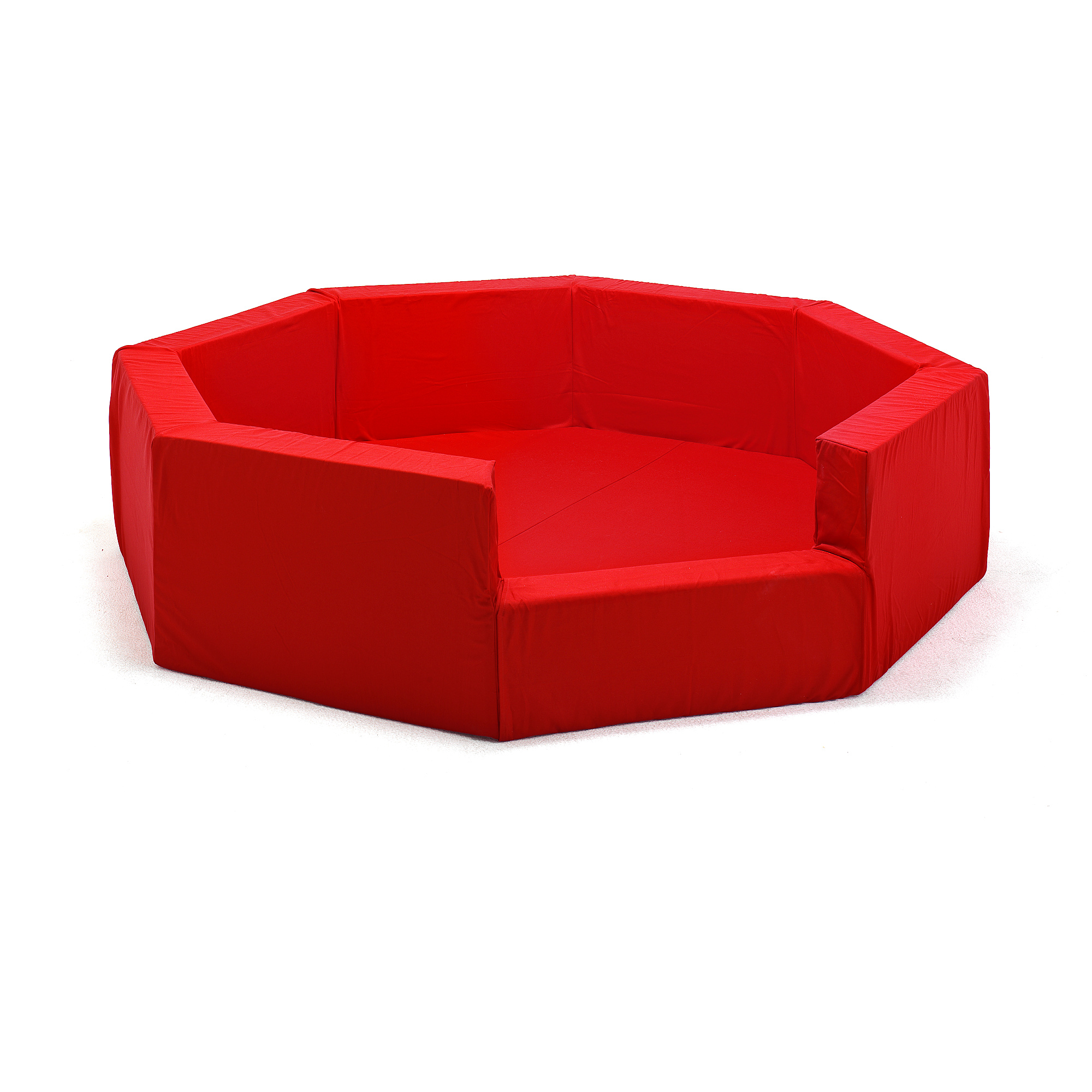 Osemuholníková penová jama MELKER, bavlnený poťah, červená