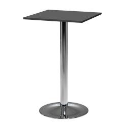 Barový stôl BIANCA, 700x700 mm, čierny, chrómová podnož