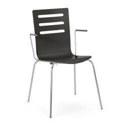 Jedálenská stolička s opierkami rúk FLORENCE, čierna