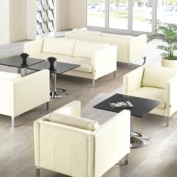 Pohovka NEO, 3-miestna, koža, biela