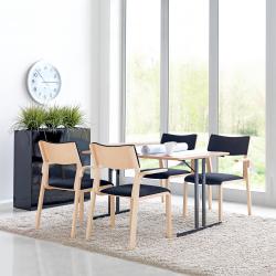 Skladací rokovací stôl EMILY, 1200x800 mm, bukový laminát/čierna