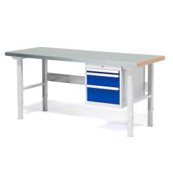Dielenský stôl SOLID s 3 zásuvkami, nosnosť 750 kg, 1500x800 mm, oceľ