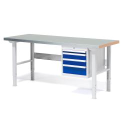 Dielenský stôl SOLID so 4 zásuvkami, 1500x800 mm, nosnosť 750 kg, oceľ