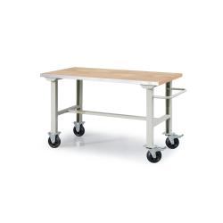 Dielenský stôl Solid, na kolieskach, 800x1500 mm, dub