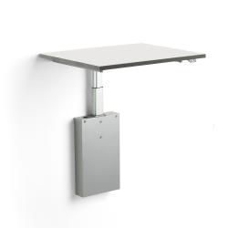 Nástenný nastaviteľný pracovný stôl Locomotion, 800x600 mm, šedý