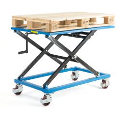Ručne zdvíhací stôl BLAZE, mobilný, 350 kg, 1200x800x450 mm