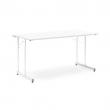 Rokovací stôl Claire, 1400x700 mm, biely laminát/chróm
